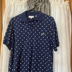 Mens polka dot Lacoste polo shirt